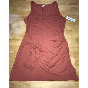 NWT Freshwater Womans Size XXL Terracotta‎ Knot Front Jersey Dress 2XL Cover Up